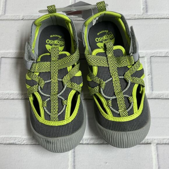 OshKosh Everplay Flexible Outsole Bump Toe Sandal Neon Green Toddler Size 12 - Picture 1 of 7